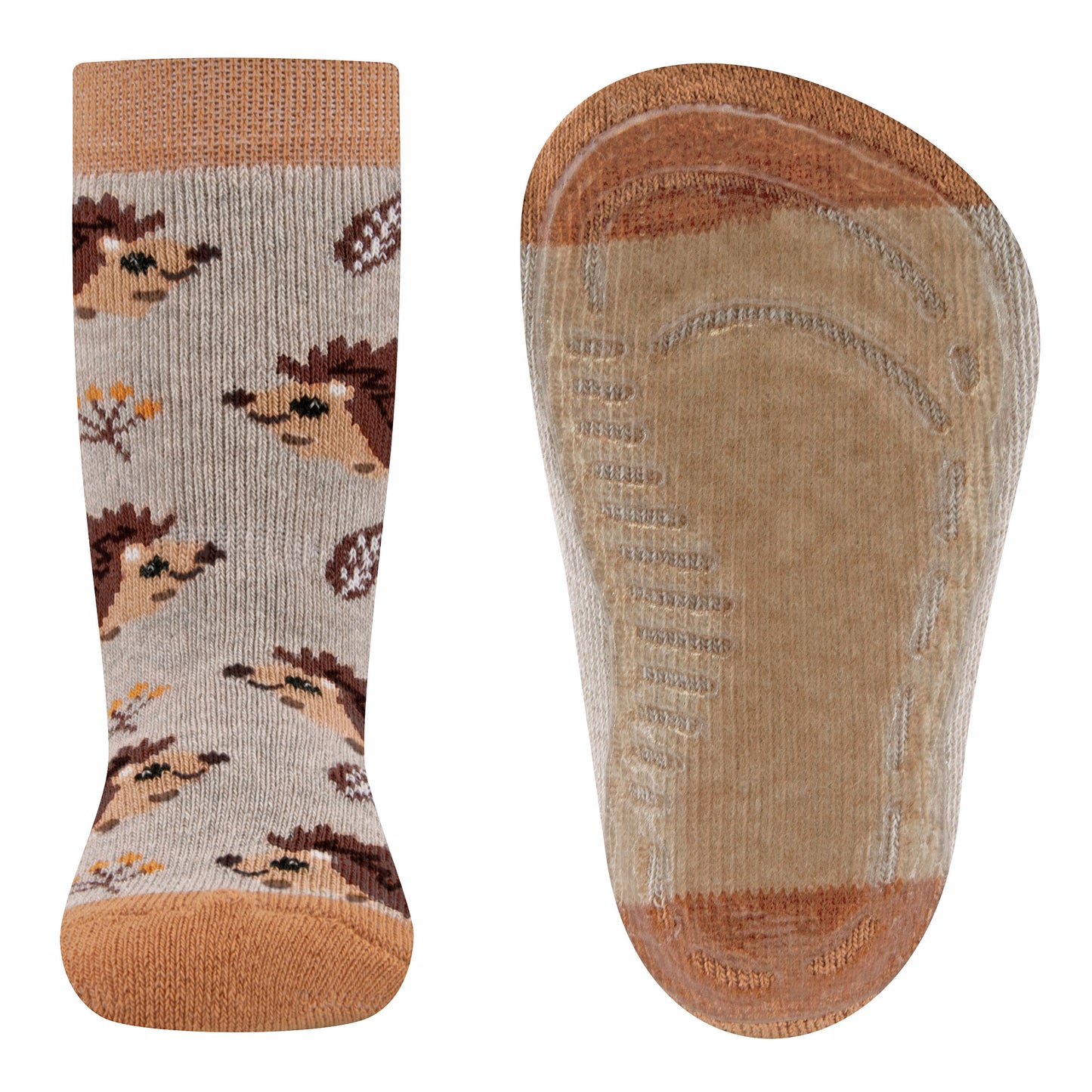 Ewers antislip sokken beige met egeltjes