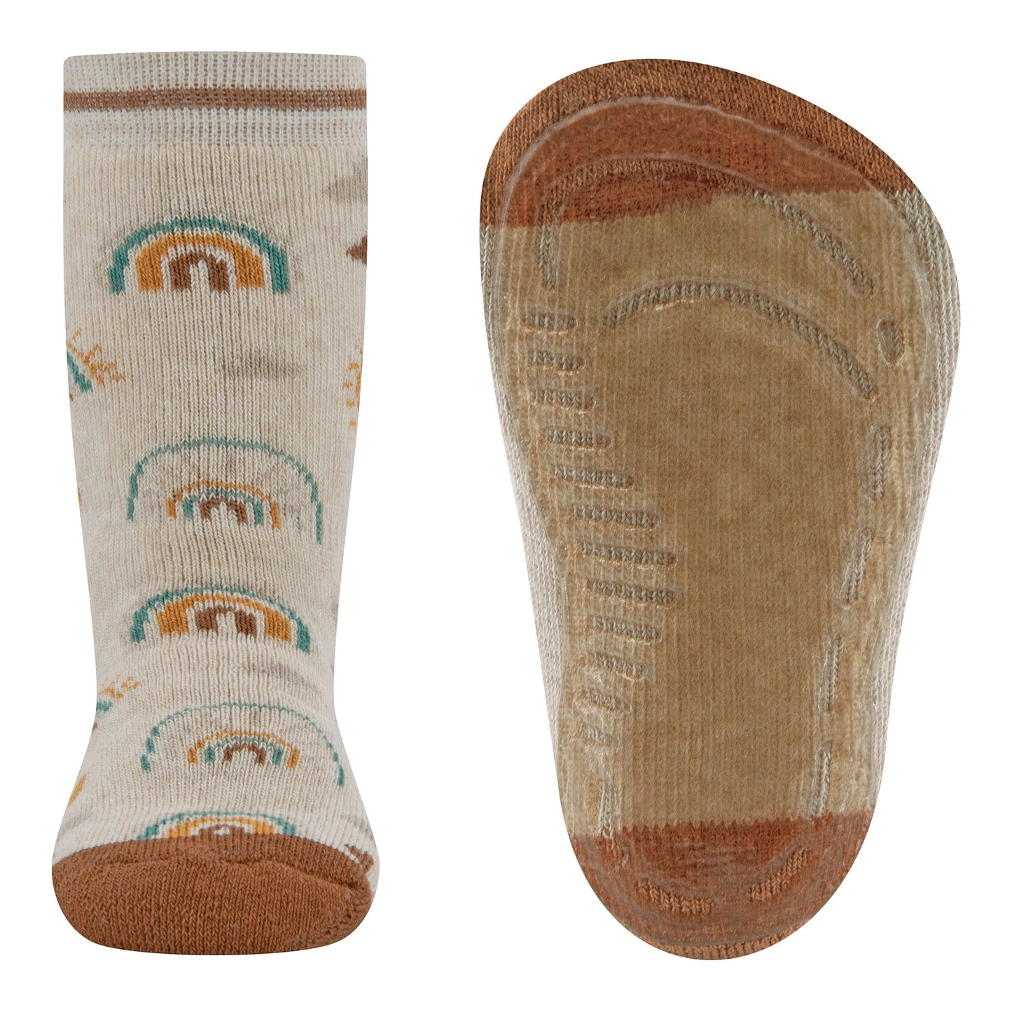 Ewers antislip sokken beige regenbogen