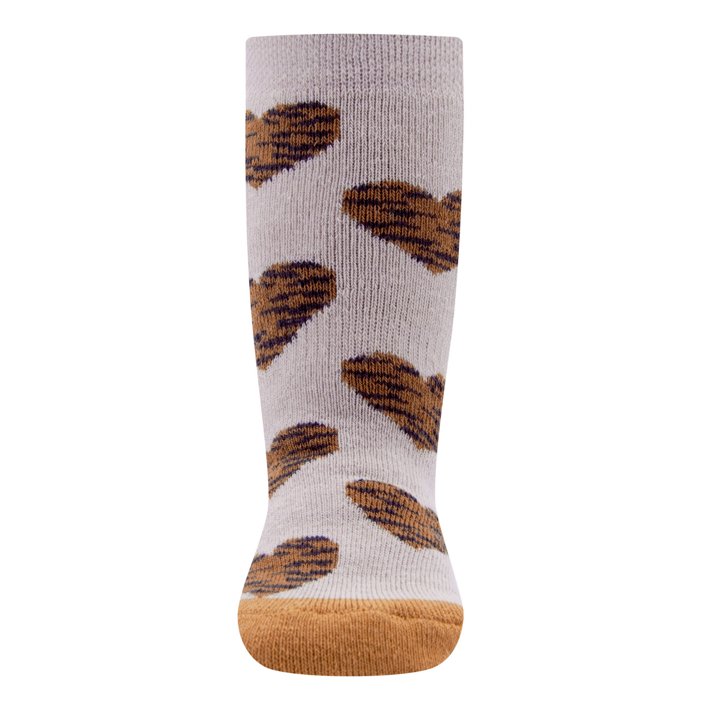 Ewers antislip sokken beige roze met panter hartjes