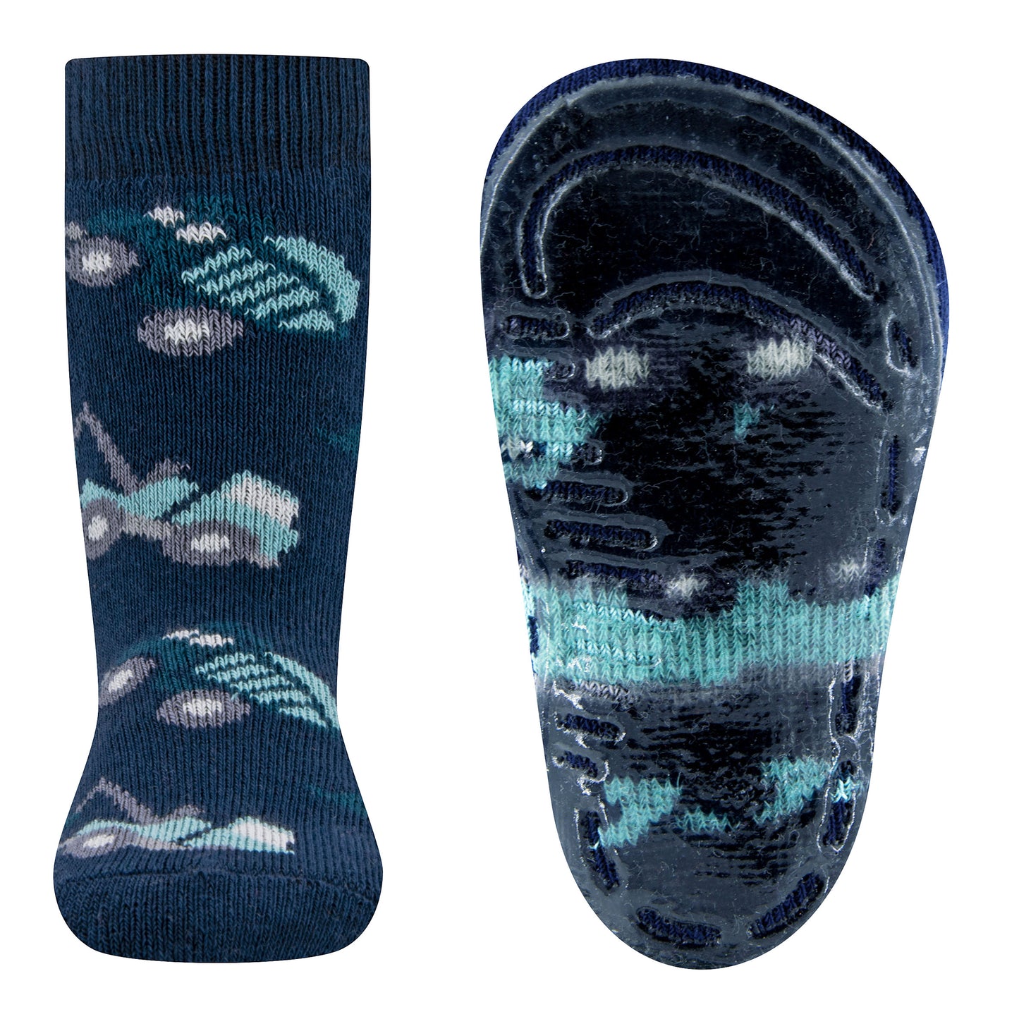 Ewers antislip sokken blauw met graafmachines
