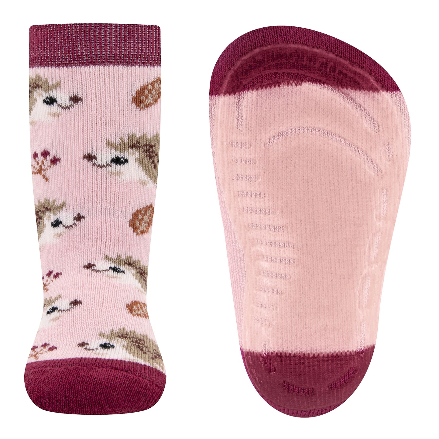 Meisjes Ewers antislip sokken roze met egeltje