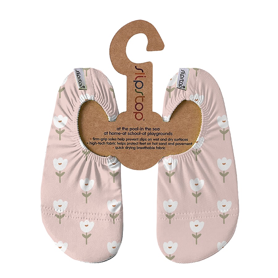 Slipstop Tulip - Licht roze met witte tulpjes