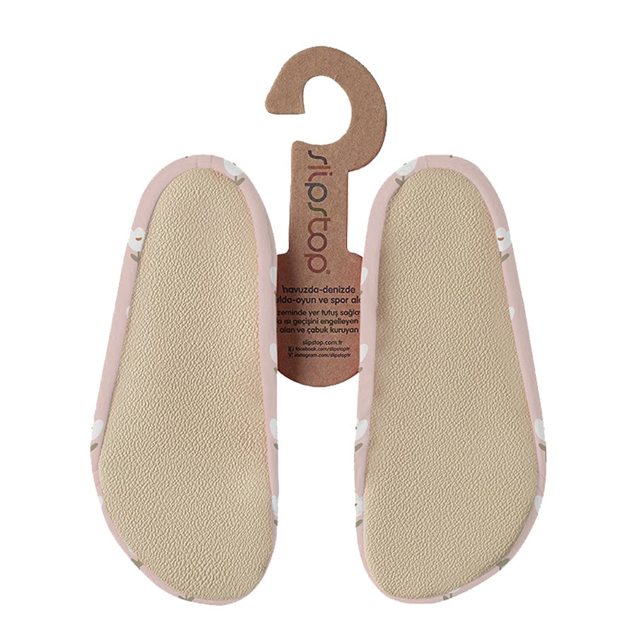 Slipstop roze met witte tulpjes