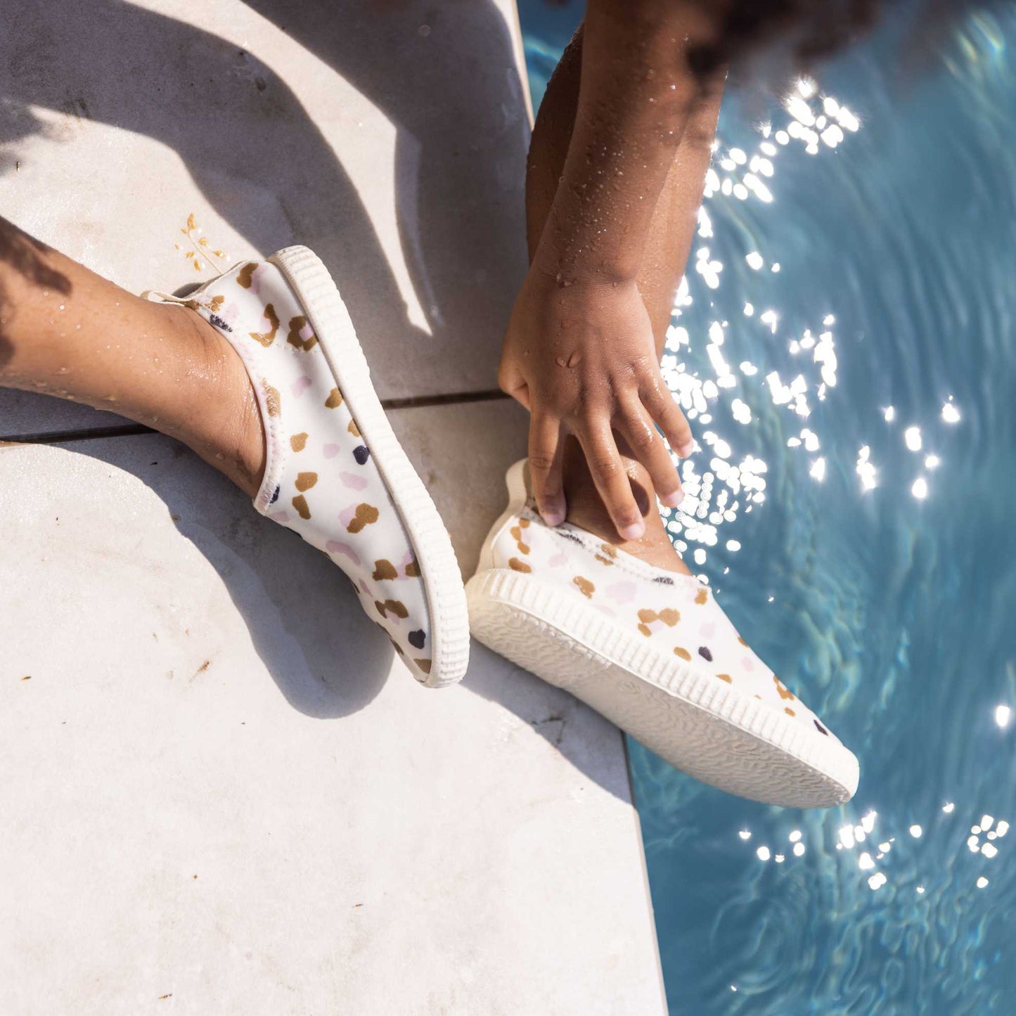 Swim Essentials Waterschoentje meisje beige leopard