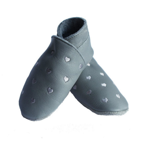 Baby Dutch slofjes van leer grijs