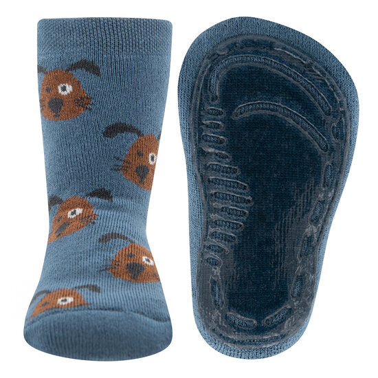 Blauwe sokken met antislip zool Ewers