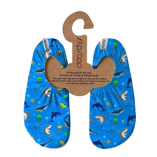 Slipstop blauwe waterschoenen met visjes