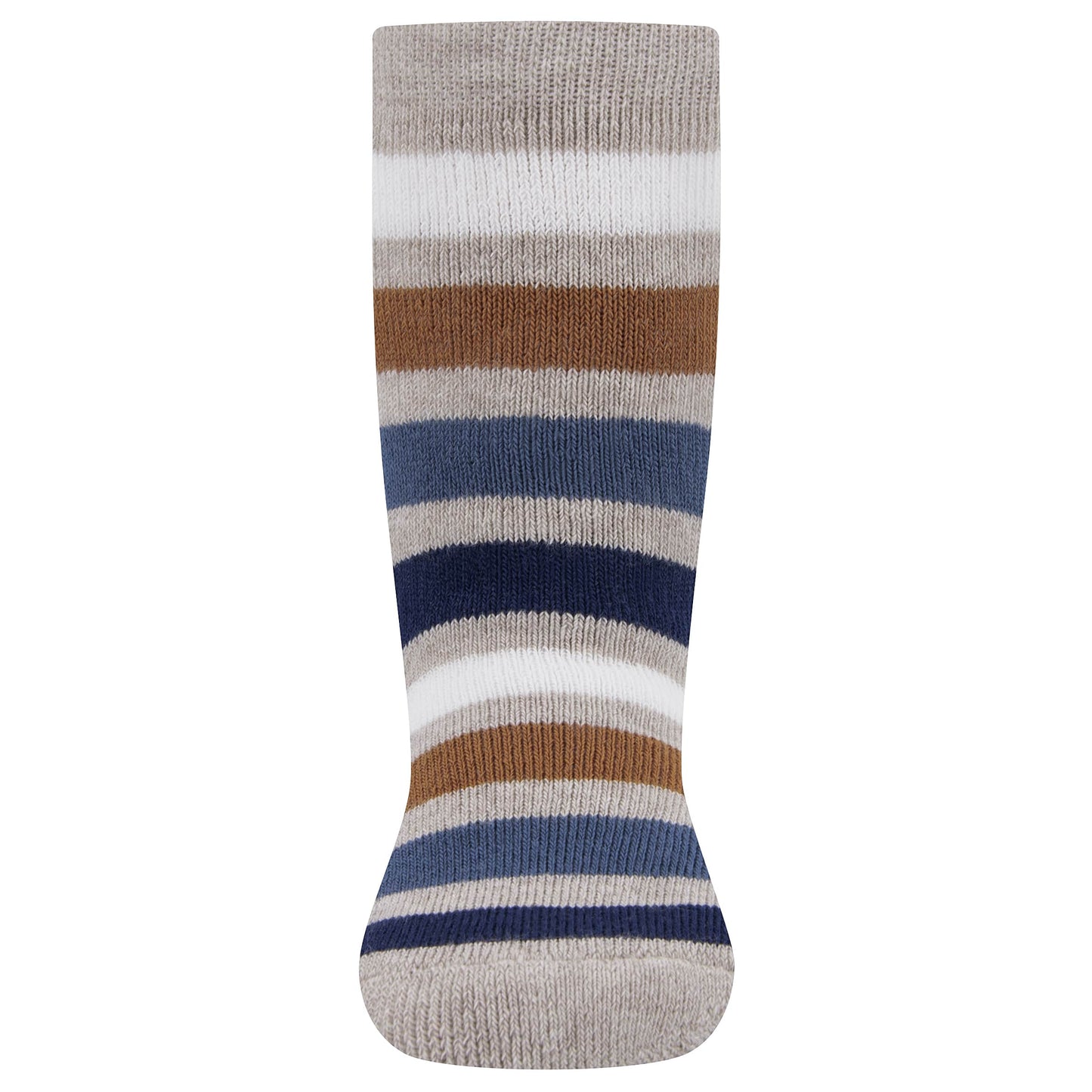 Ewers antislip slofsokken beige bruin blauw gestreept 