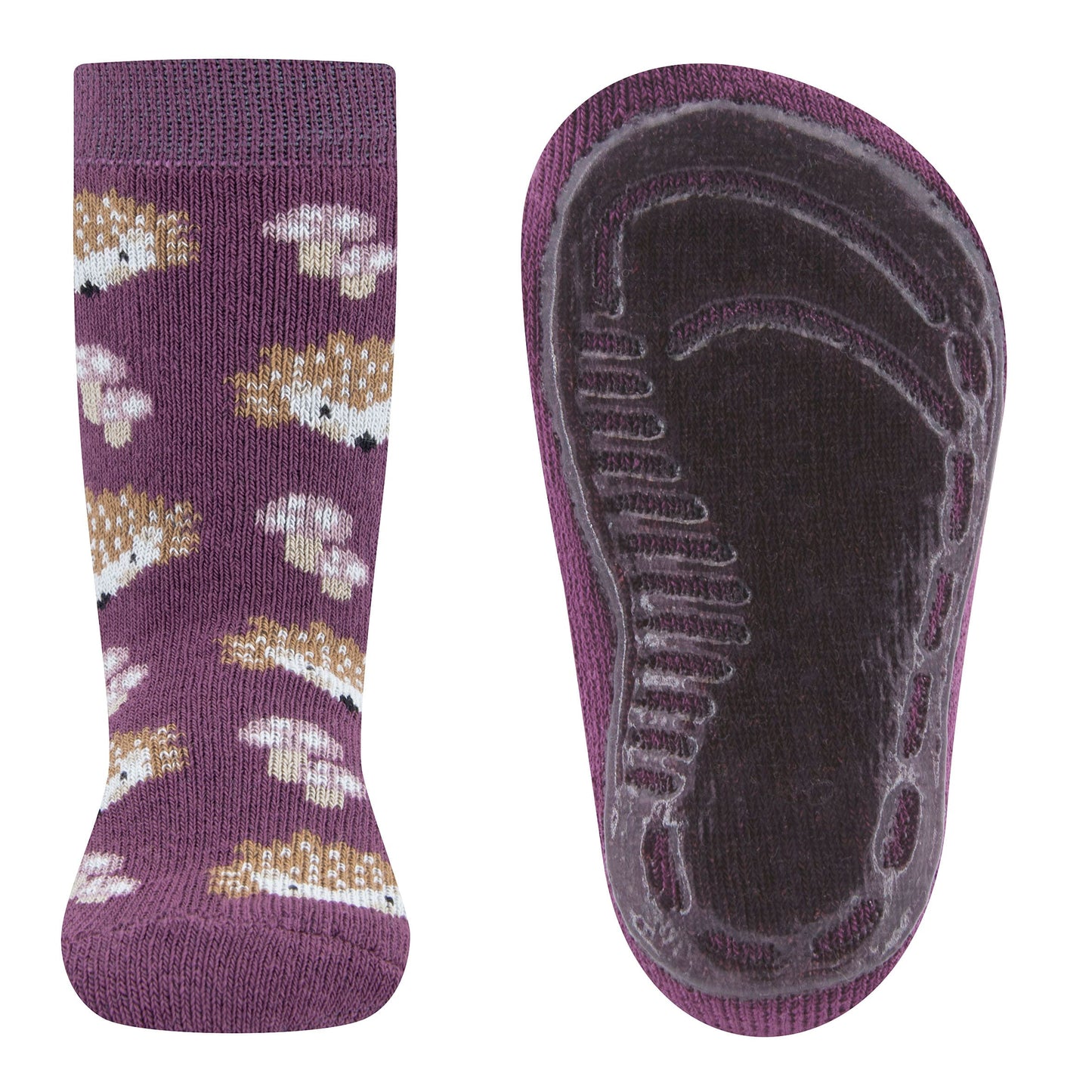 Ewers antislip sokken egeltjes aubergine