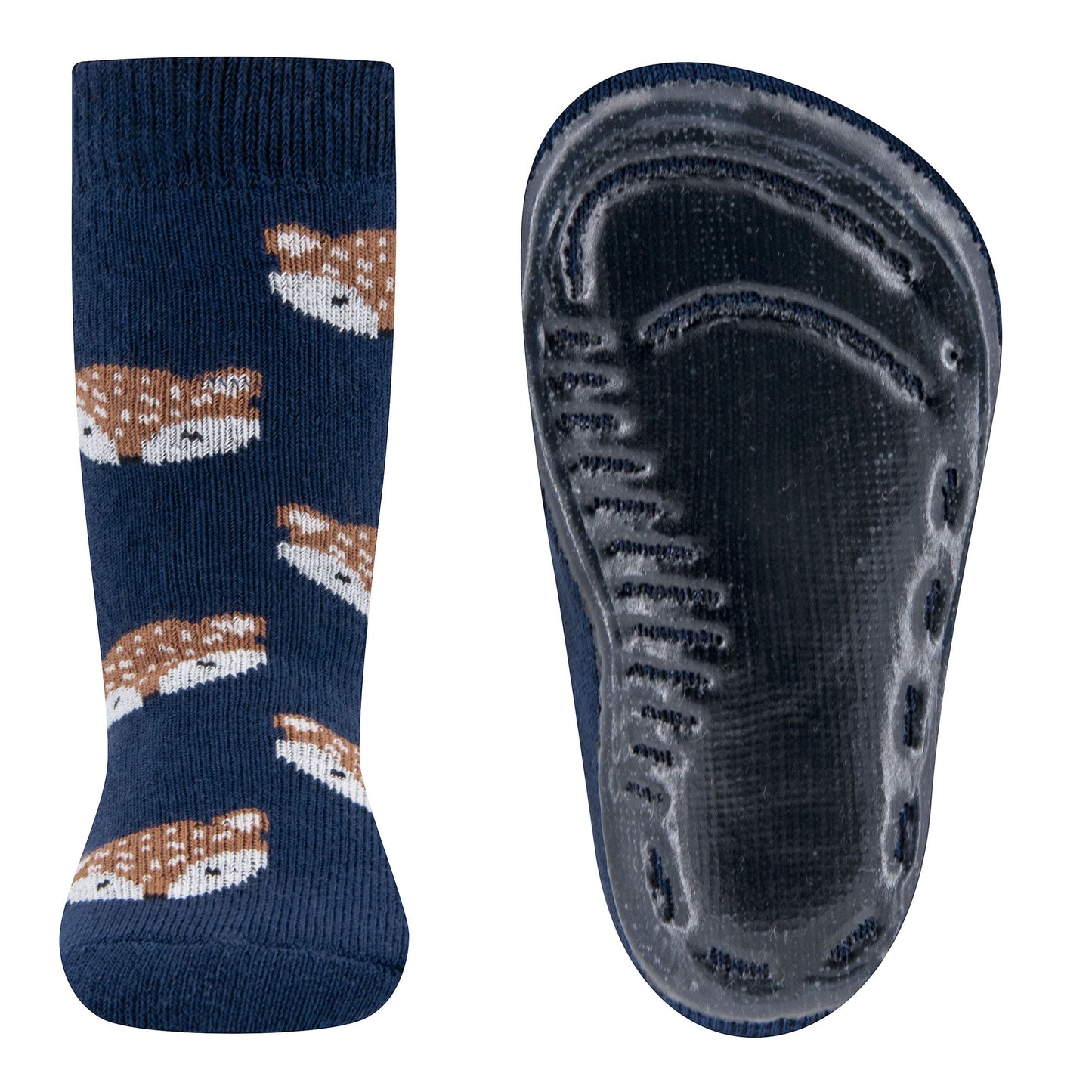 Ewers antislip sokken vosjes blauw