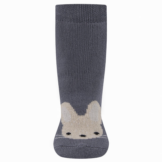 Unisex Ewers antislip sokken Konijntje antraciet grijs