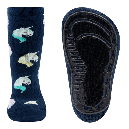 Ewers antislip sokken blauw Unicorns