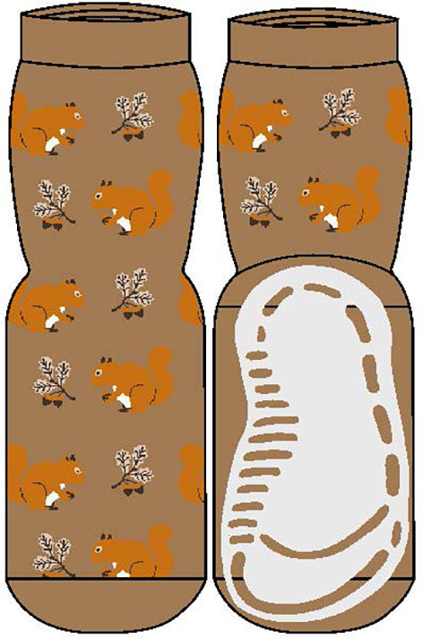 Ewers antislip sokken eekhoontjes cognac