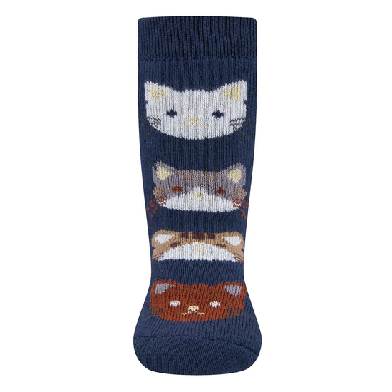 Ewers antislip sokken poesjes donkerblauw