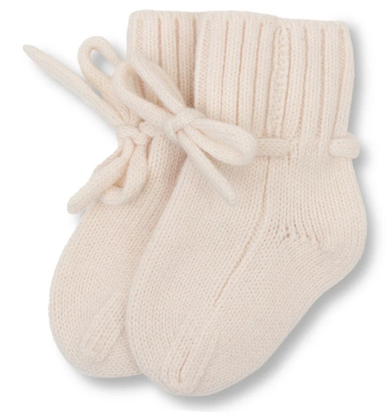 Baby Dutch Merinowollen babyslofjes - Gebroken wit