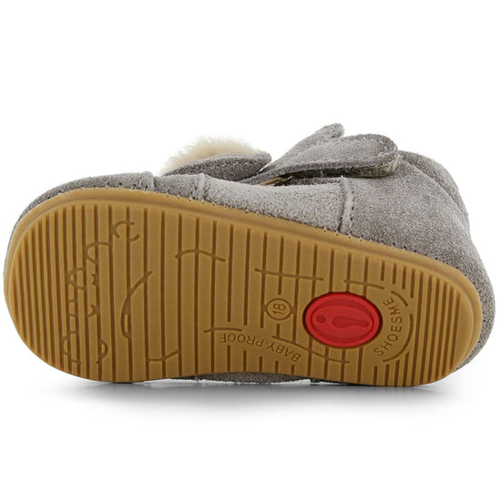 Shoesme BABY-PROOF Babyschoenen grijs met konijnenoortjes zool