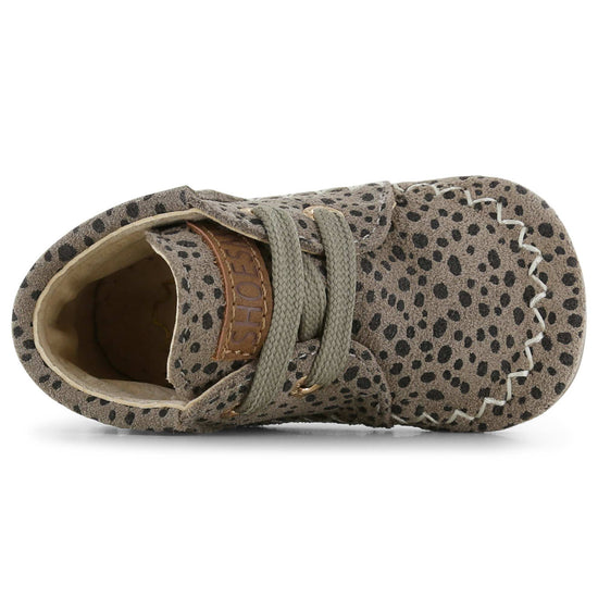 Shoesme BABY-PROOF grijze babyschoenen met stippen en franjes