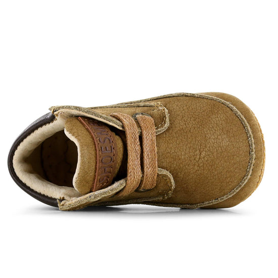 Shoesme babyproof licht bruin veterschoentje 