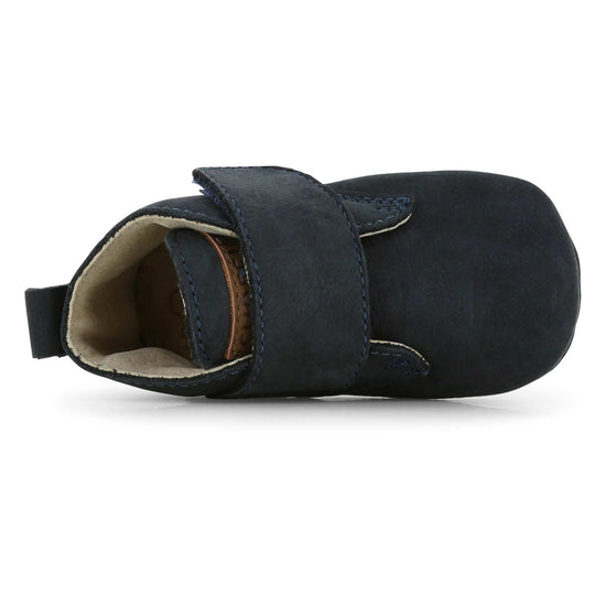 Shoesme leren babyslofjes blauw met klittenband sluiting