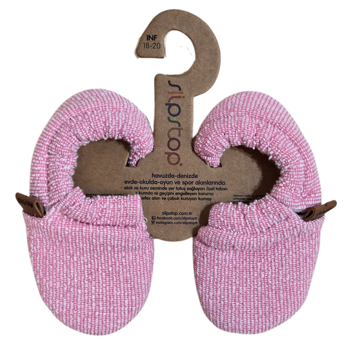 Roze Slipstop pantoffels booties met antislipzool