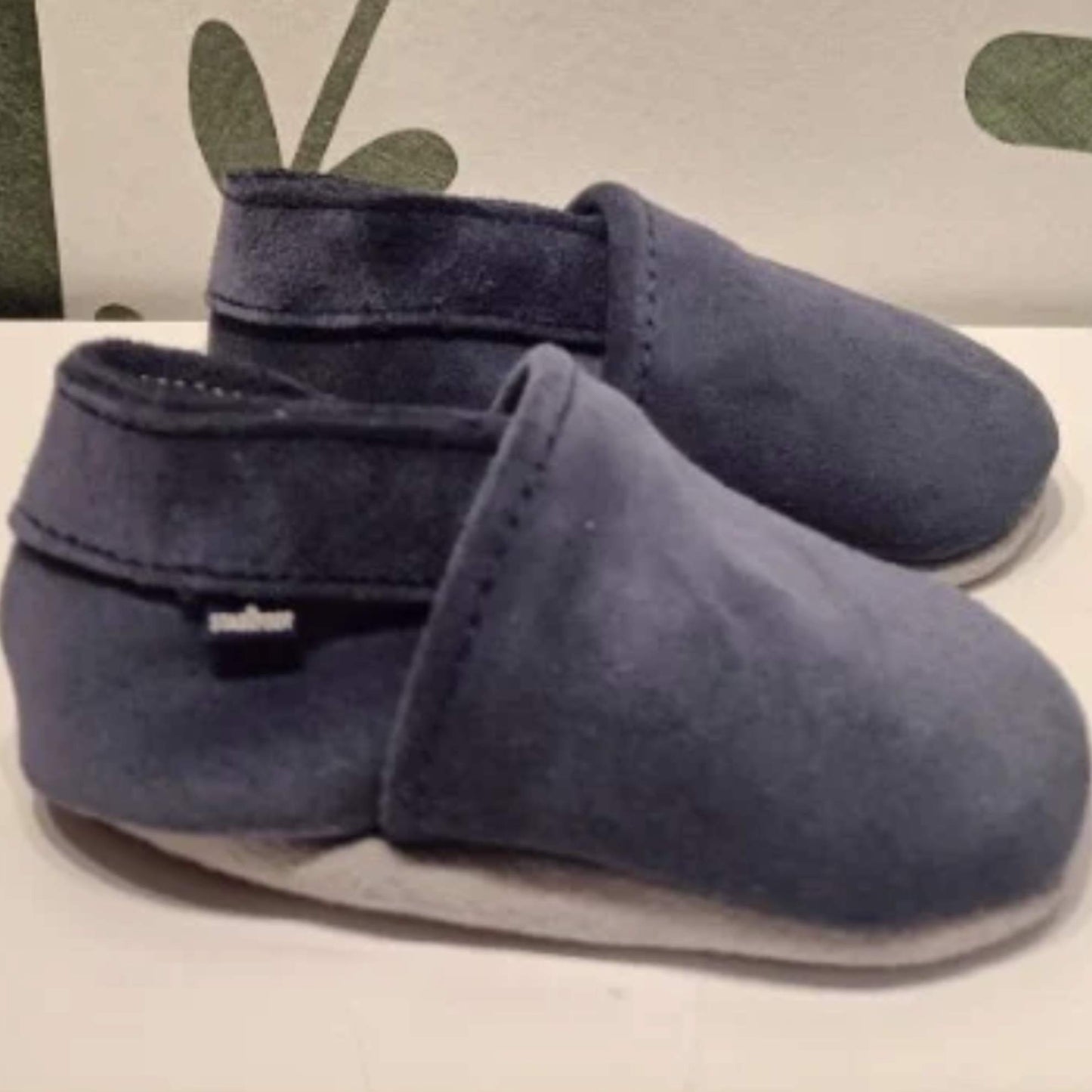 Stabifoot suede Babyslofjes blauw