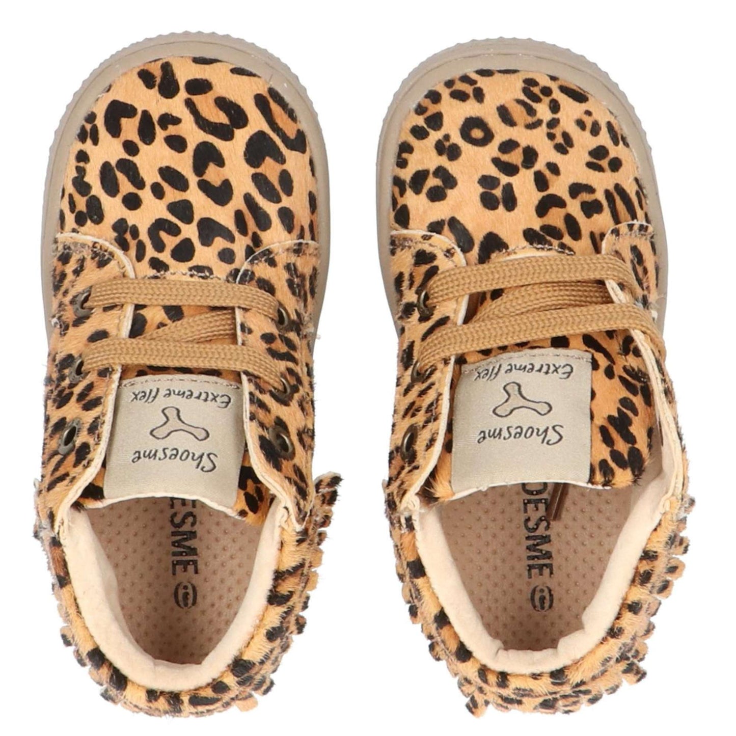 shoesme babyschoentjes meisjes cognac panterprint