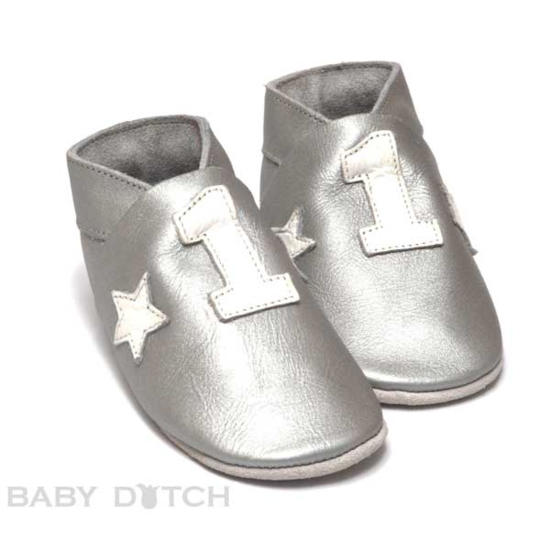 Zilveren babyslofjes van Baby Dutch