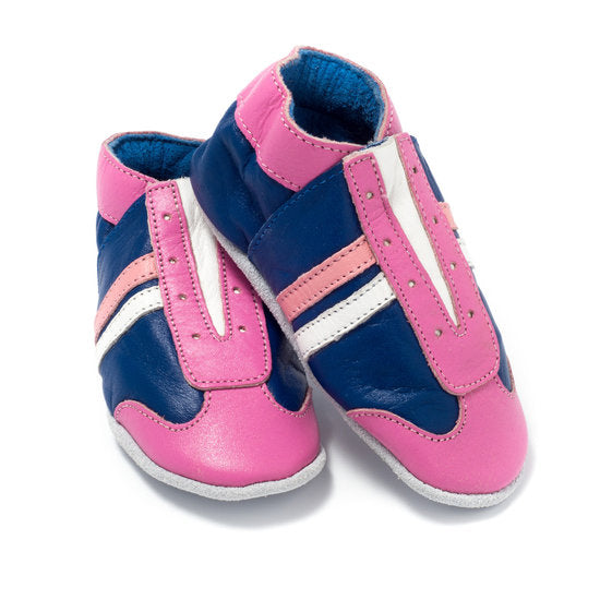 blauw met roze sneakers voor baby