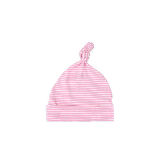 Babymutsje roze met strepen